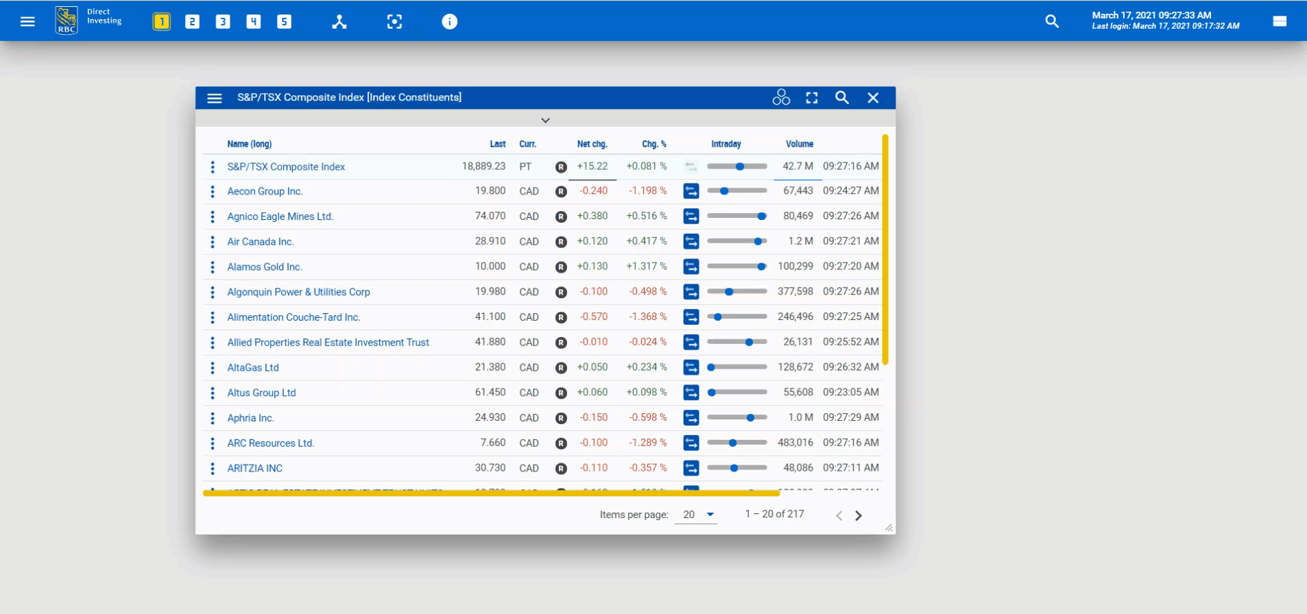 GIF showing how to define columns in list based widgets.